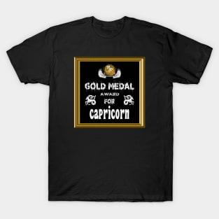 Capricorn Birthday Gift Gold Medal Award Winner T-Shirt